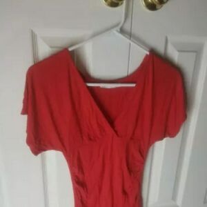 Charlotte Russe V Neck Bodycon Cherry Red Mini Dress Women's Size Small